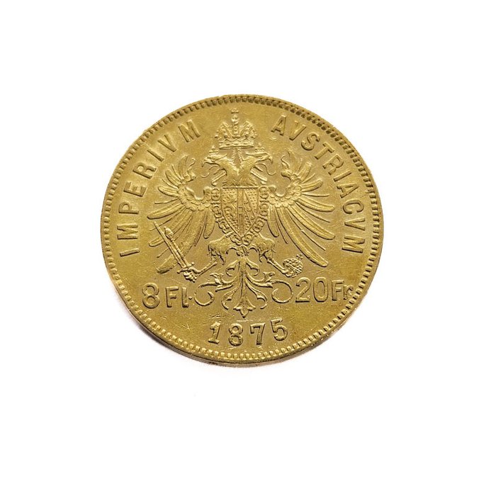 Østrig. 20 Francs/8 Forint 1875 Franz Joseph I