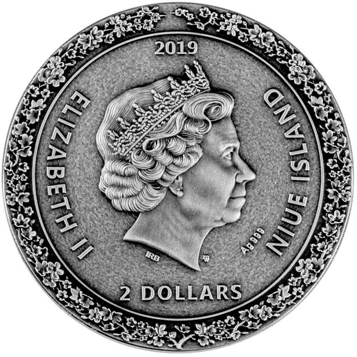 Niue. 2 Dollars 2019 Geisha, 2 Oz (.999)