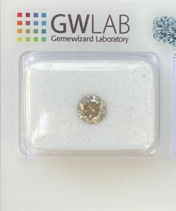 Ingen mindstepris - 1 pcs Diamant  (Natur)  - 058 ct - Rund - SI2 - Gemewizard Gemological Laboratory (GWLab) - Fancy Deep Grey