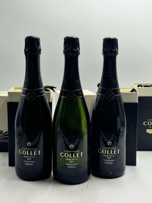 2012 Collet, Grand Cru Ay Collection Privée - Champagne Brut - 3 Flasker (0,75 L)