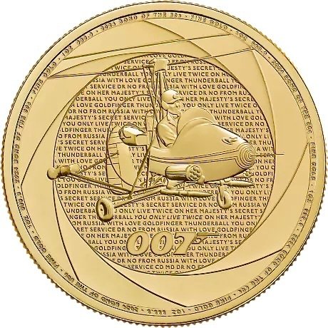 1 Troy Ounce - Guld 999 - 2024 - James Bond fine gold - Præget bar