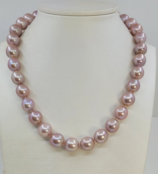 Ingen mindstepris - Halskæde Stor størrelse - 11x135 mm Pink Edison Pearls