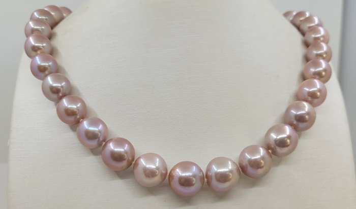 Ingen mindstepris - Halskæde Stor størrelse - 11x135 mm Pink Edison Pearls