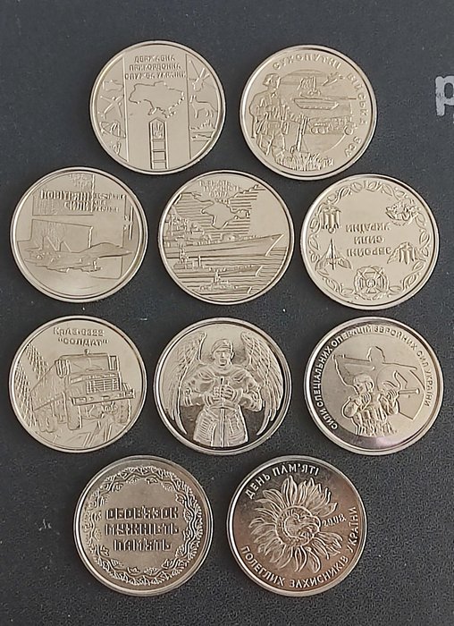 Ukraine. 10 Hryven 2019/2022 (10 monedas)  (Ingen mindstepris)