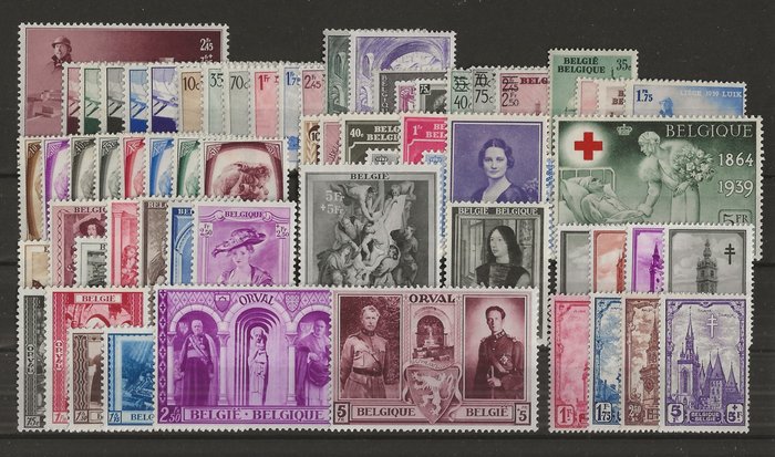 Belgien 1938/1939 - 2 komplette bind med blokke - OBP/COB 465A tot 526 + BL8/9