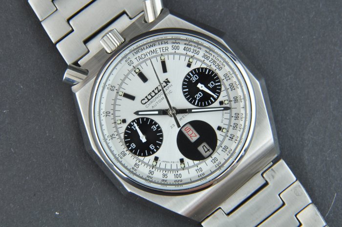 Citizen - Octagonal Panda Bullhead Flyback Chronograph - Mænd - 1970-1979