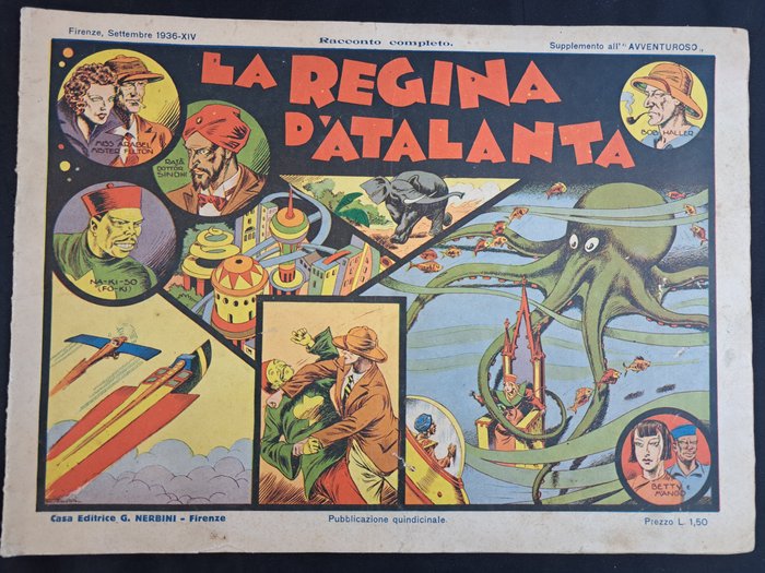 La Regina d'Atalanta, Guido Ventura e il Diabolico Fuego - 2 Comic - Første udgave - 1936/1937