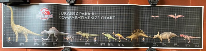 Sam Neill - Jurassic Park III Comparative dinosaur size chart US original poster