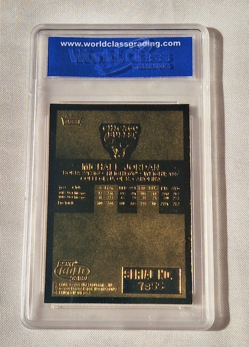 1996/97 Fleer 23KT Gold Michael Jordan Rookie Feel The Game '86 Signature Series WCG 10 - 1 Graded card