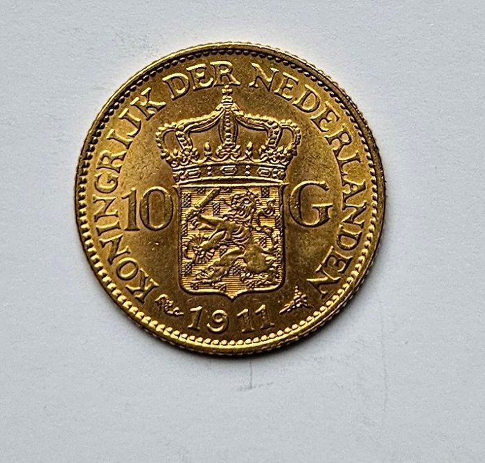 Holland. Wilhelmina. 10 Gulden 1911