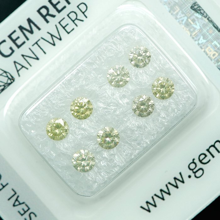 8 pcs Diamant  (Natur)  - 109 ct - I1 I2 - Gem Report Antwerp (GRA)