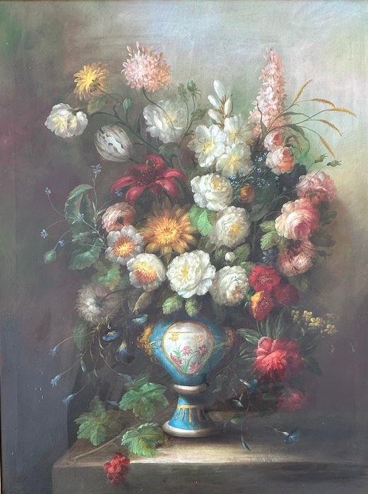 Europæisk skole (XX) - A Floral Display in a 17th Century Vase