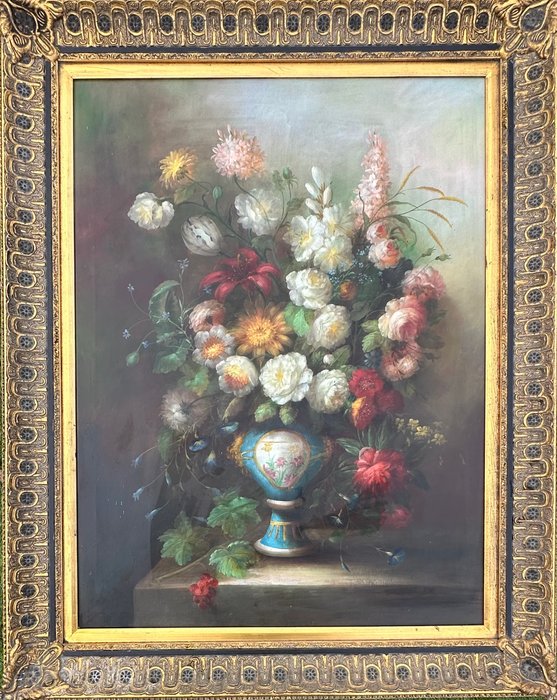 Europæisk skole (XX) - A Floral Display in a 17th Century Vase