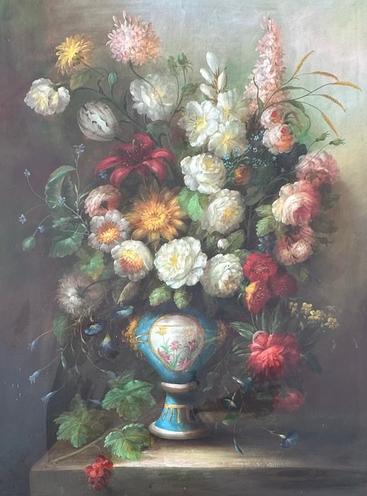 Europæisk skole (XX) - A Floral Display in a 17th Century Vase