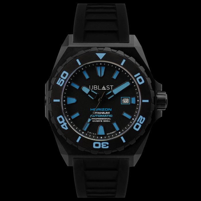 Ublast - Horizon Titanium  - Professional Diver 500M - REF.UBHO45BKT - Mænd - Ny