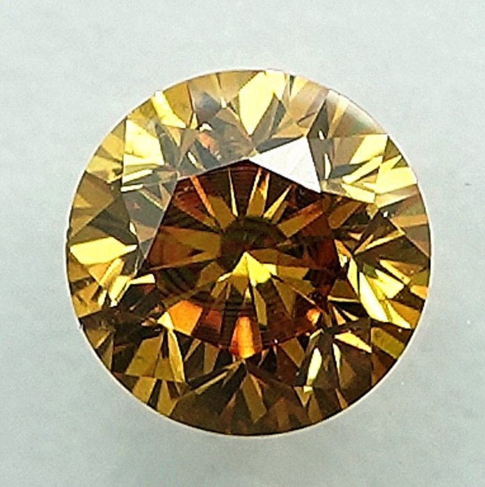 1 pcs Diamant  (Naturfarvet)  - 0.39 ct - Fancy intense Orange nuance Gul - SI2 - International Gemological Institute (IGI)