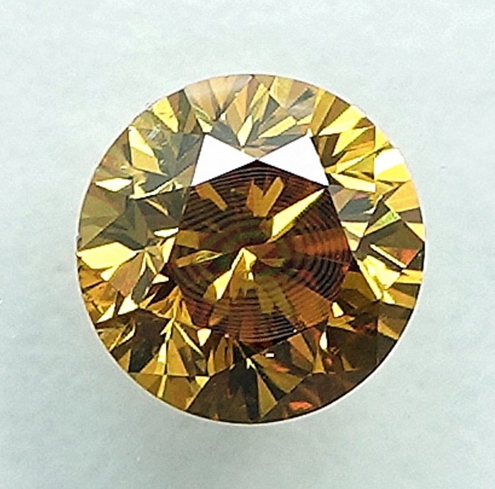 1 pcs Diamant  (Naturfarvet)  - 0.39 ct - Fancy intense Orange nuance Gul - SI2 - International Gemological Institute (IGI)