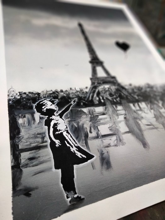 Hipo (1988) - Hipo X Banksy X Balloon Girl - Lucid Dreaming in Paris / Memory Roll Series (Original artwork)