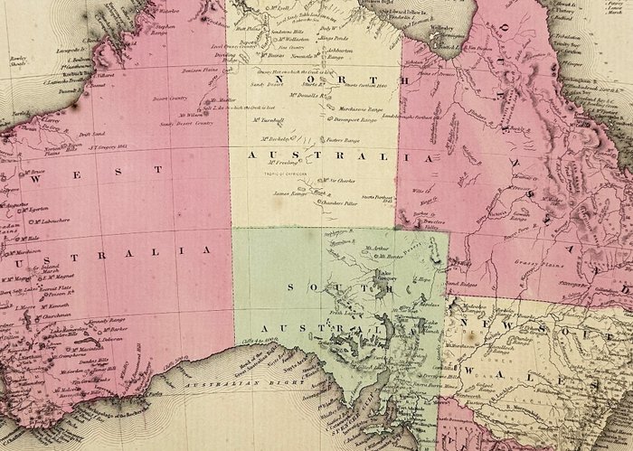 Australien - Johnsons Australien; Alvin Jewett Johnson (1827-1884) - Johnson’s Australia by A. J Johnson, New York - 1861-1880