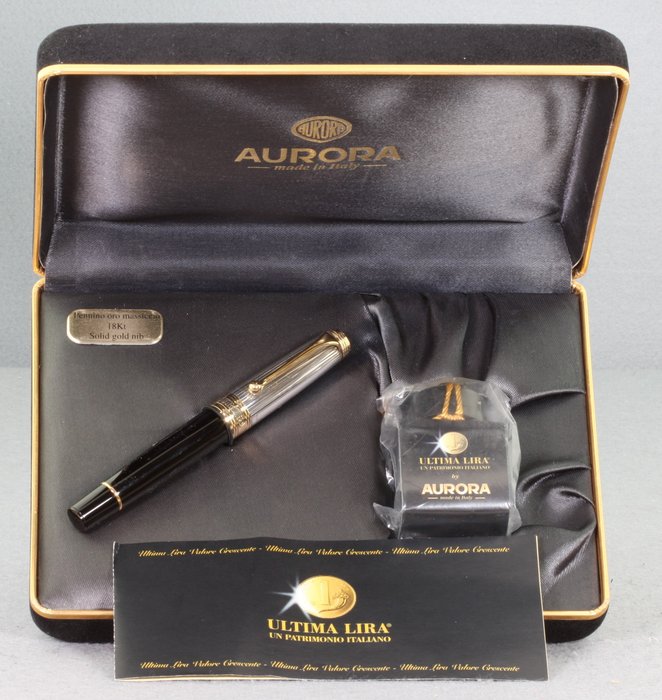 Aurora - NEW! FOUNTAIN PEN AURORA LIMITED EDITION ULTIMA LIRA A807/975  NIB F - Fyldepen