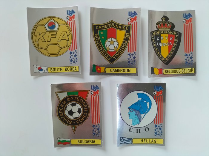 Panini - World Cup's 1994 to 2018 + Euro 1996 to 2022(women) - Different foil badges - 63 Loose stickers