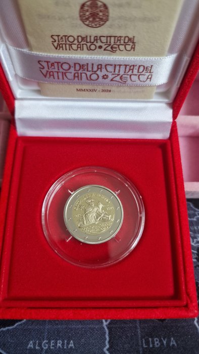 Vatikanstaten. 2 Euro / 25 Euro 2024 "Tommaso d'Aquino" (3 monete) Proof + BU