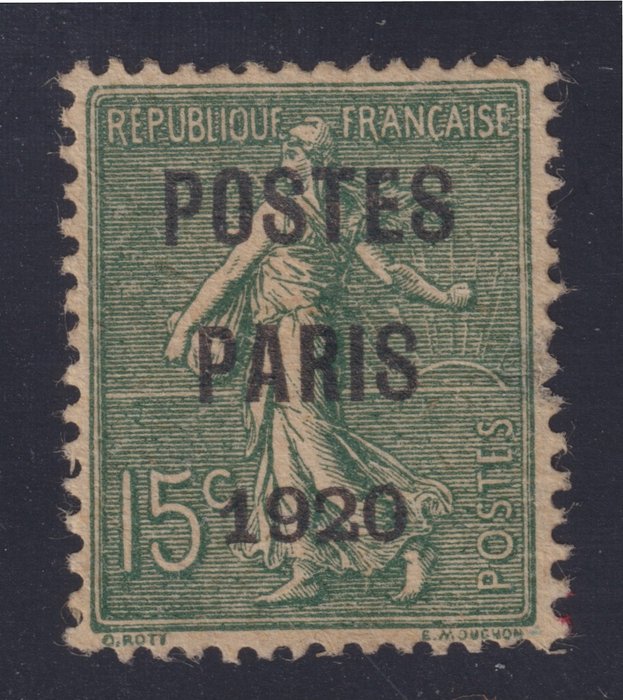 Frankrig 1921 - Forudstemplet “Poste Paris 1921” nr 25 brugt signeret kalve - Yvert