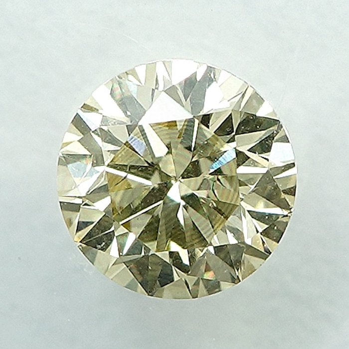 1 pcs Diamant  (Naturfarvet)  - 0.36 ct - Fancy light Grålig Gul - SI2 - International Gemological Institute (IGI)