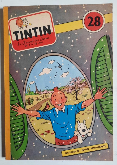 Tintin (magazine) - Recueil souple N°28 - 1 Album - Første belgiske udgave - 1957