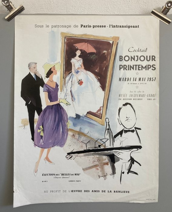 Paul Durand - Affiche originale – Cocktail Bonjour Printemps - 1950‹erne