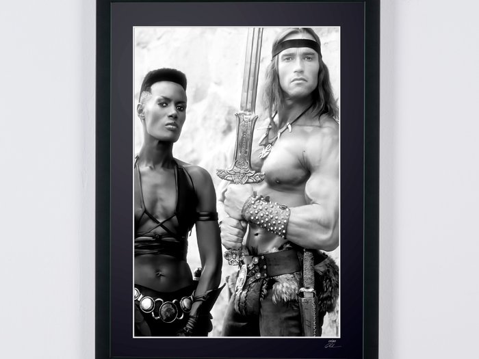 Conan the Destroyer (1984) - Arnold Schwarzenegger  Grace Jones - Fine Art Photography - Luxury Wooden Framed 70X50 cm - Limited Edition Nr 02 of 30 - Serial ID 17074 - Original Certificate (COA), Hologram Logo Editor and QR Code - 100% New items.