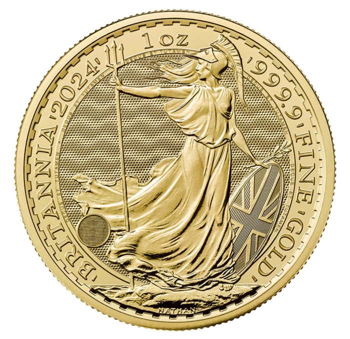 Storbritannien. 100 Pounds 2024 Britannia 1 Oz Goldmünze Gold Coin (.999)