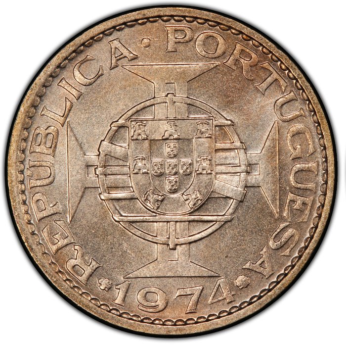 Portugisisk Angola. República. 5 Escudos 1974 - Rara