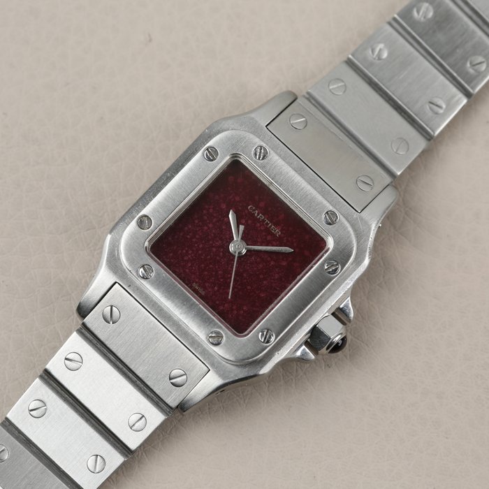 Cartier - Santos Carre Burgundy - 0901 - Kvinder - 1990-1999