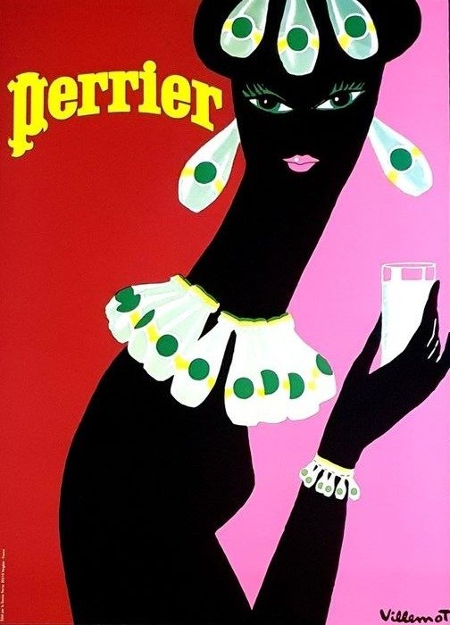 Bernard Villemot - La Femme Noir - Perrier