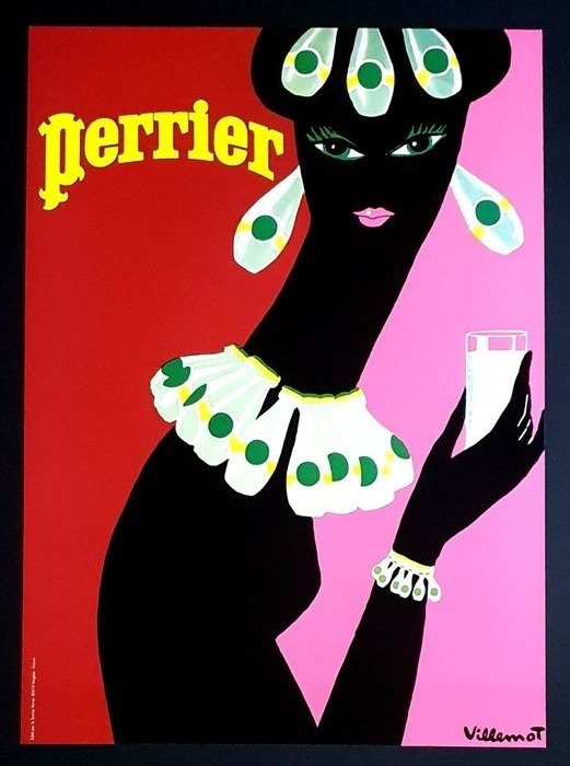 Bernard Villemot - La Femme Noir - Perrier