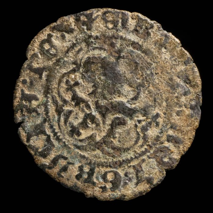 Kongeriget Castile. Enrique III. Blanca Ceca de Toledo y Ceca de Burgos (lóbulo incompleto bajo castillo). Lote de 2 monedas  (Ingen mindstepris)