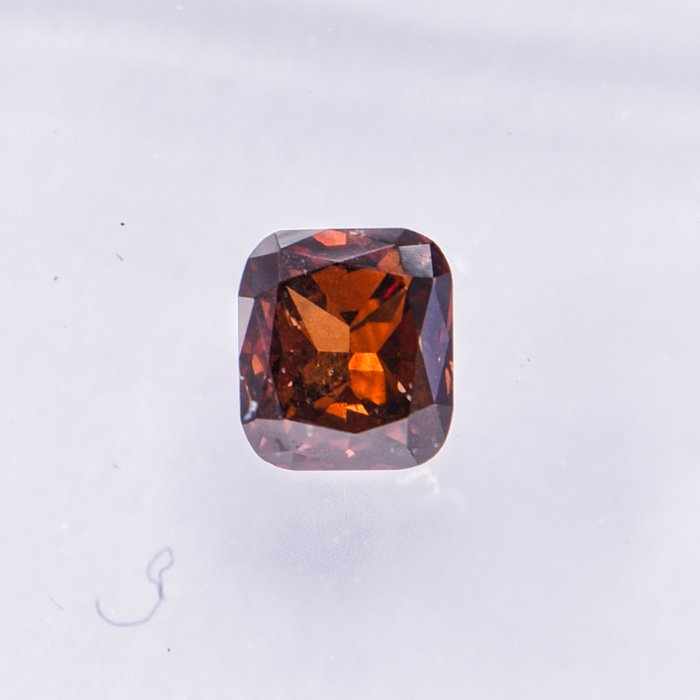 Ingen mindstepris - 1 pcs Diamant  (Naturfarvet)  - 0.37 ct - Pude - Fancy dark Orange nuance Brun - SI2 - International Gemological Institute (IGI)