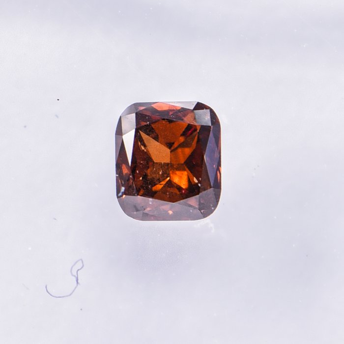 Ingen mindstepris - 1 pcs Diamant  (Naturfarvet)  - 0.37 ct - Pude - Fancy dark Orange nuance Brun - SI2 - International Gemological Institute (IGI)