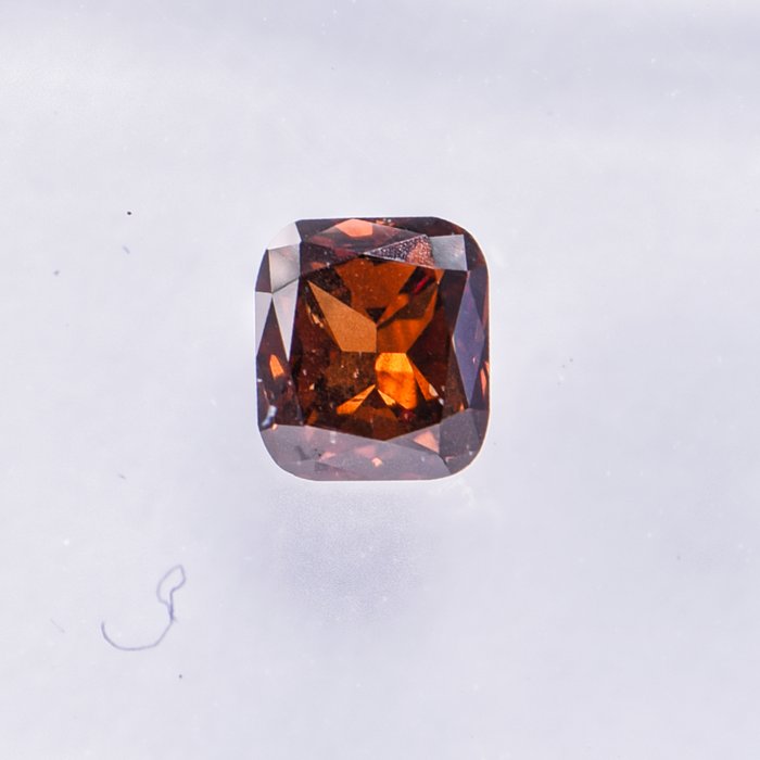 Ingen mindstepris - 1 pcs Diamant  (Naturfarvet)  - 0.37 ct - Pude - Fancy dark Orange nuance Brun - SI2 - International Gemological Institute (IGI)