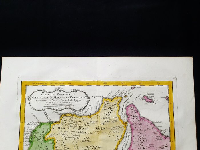 America - Sydamerika / Caracas / Colombia / Sydamerika / Cartagena; La Haye, P. de Hondt / J.N. Bellin / A.F. Prevost - Carte des Provinces de Cartagene, S. Marthe et Venezuela - 1721-1750