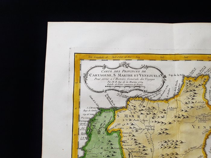 America - Sydamerika / Caracas / Colombia / Sydamerika / Cartagena; La Haye, P. de Hondt / J.N. Bellin / A.F. Prevost - Carte des Provinces de Cartagene, S. Marthe et Venezuela - 1721-1750