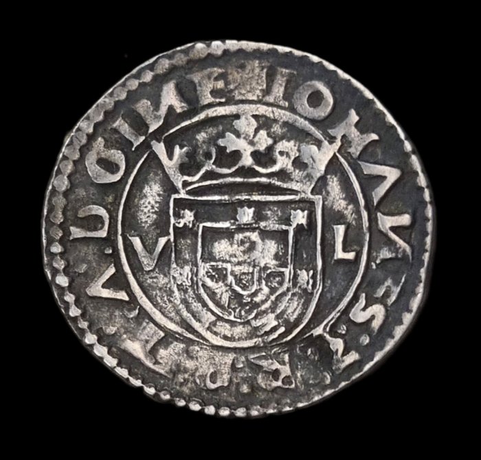 Portugal. D. João III (1521-1557). Tostão (100 Reais) - V L - Lisboa - GVIИE / VIИCES