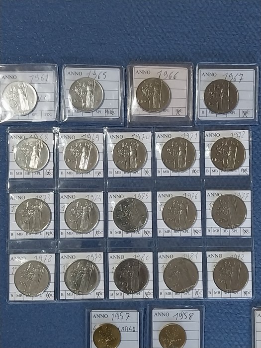 Italien, Republik Collection of N⁰ 105 Italian Republic coins, in the lot there are coins of high catalogue value and  (Ingen mindstepris)