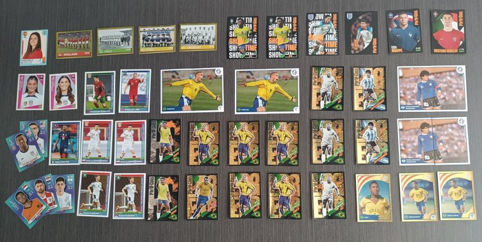 Panini - World Cup Editions - Including Pele/Maradona/Ronaldo/Mbappé/Haaland/Etc - 49 Loose stickers