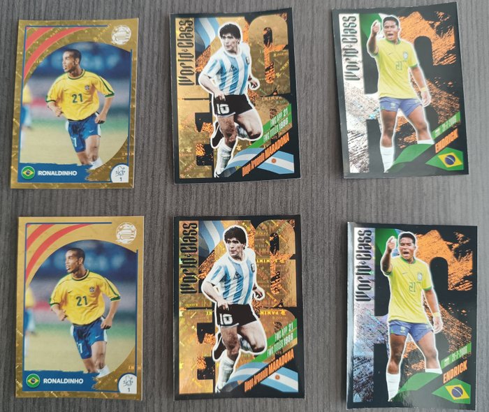 Panini - World Cup Editions - Including Pele/Maradona/Ronaldo/Mbappé/Haaland/Etc - 49 Loose stickers