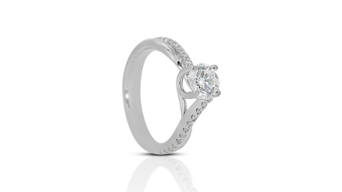 Ring - 18 kraat Hvidguld -  1.29ct. tw. Diamant (Natur) - Diamant