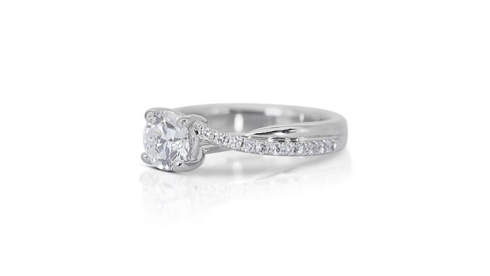 Ring - 18 kraat Hvidguld -  129ct tw Diamant (Natur) - Diamant