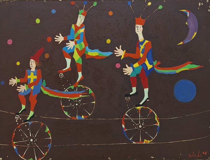 Ferry Slebe (1907-1994) - Trapezewerkers in het Circus