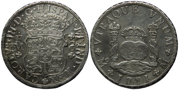 Spanien. Carlos III (1759-1788). 8 Reales México 1771, Ensayador MF